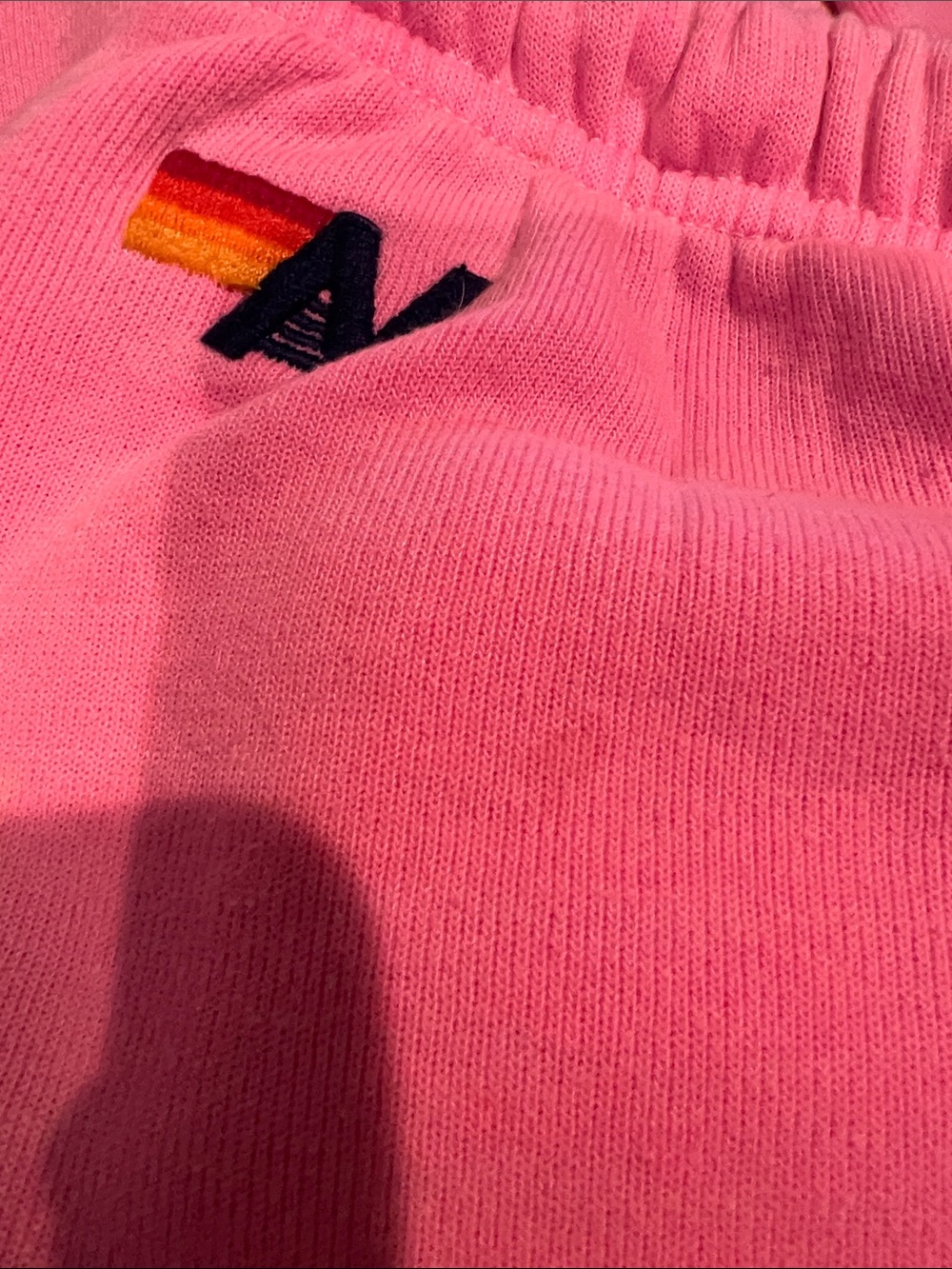 Aviator Nation pink sweatpants 5 stripe. Size L.
Pre loved - Picture 5 of 6